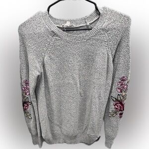 Cloud Chaser Rose Embroidered Sweater